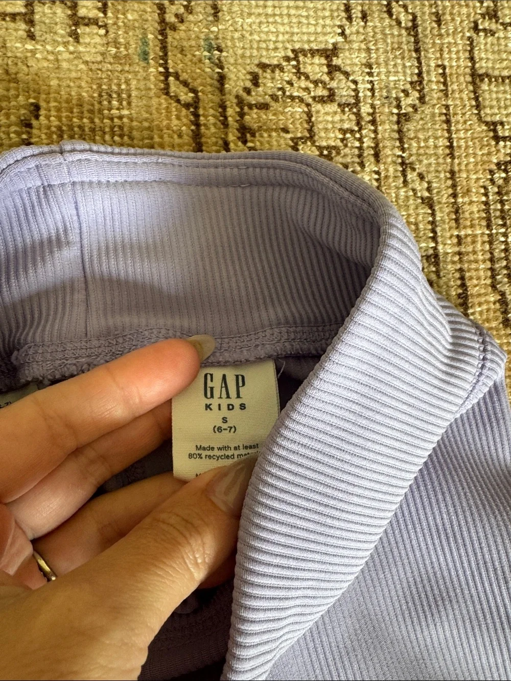 Gap Kids Ribbed High-Waist Bike Shorts — Light Lavender
